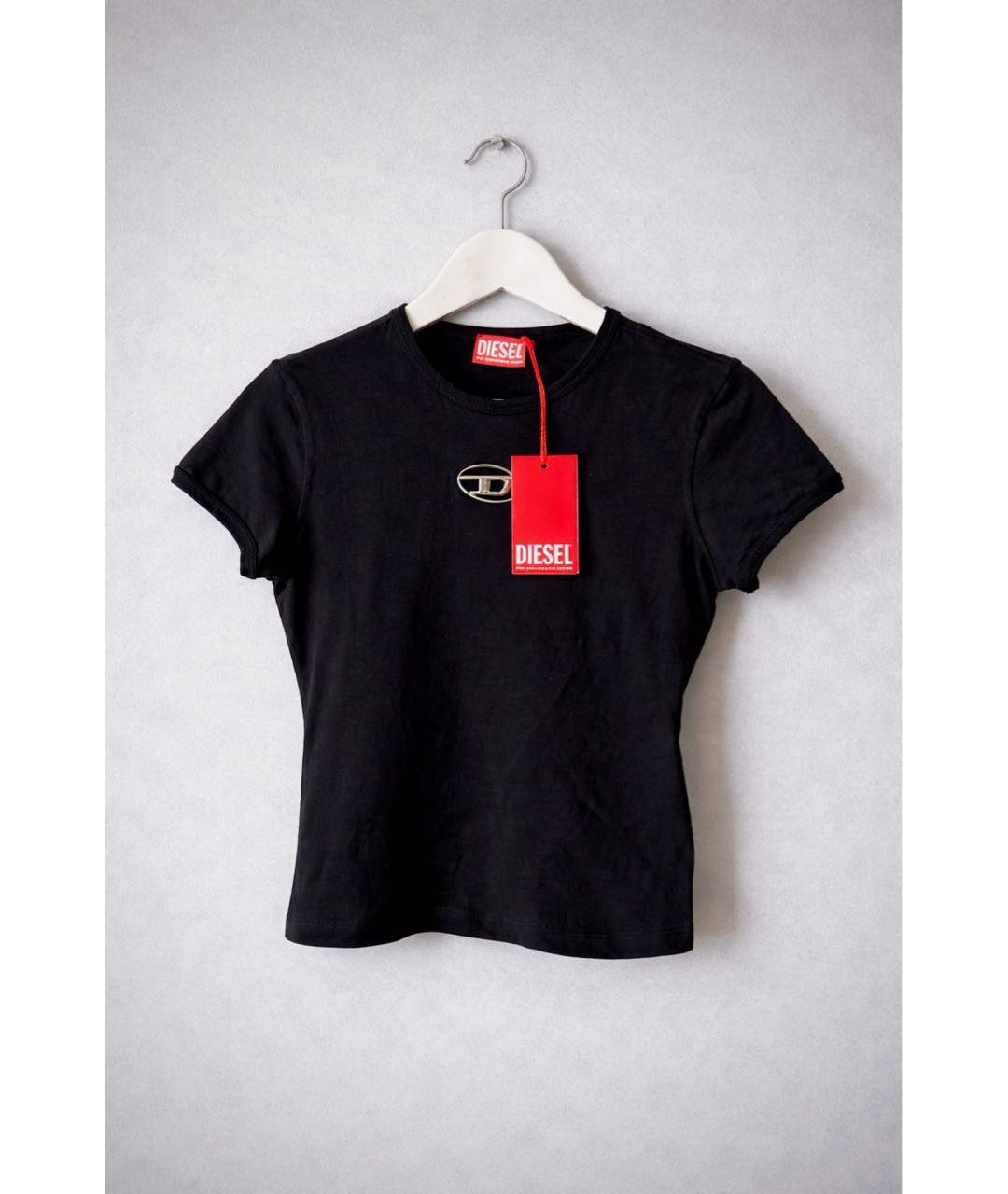 DIESEL Черная хлопковая футболка, фото 3