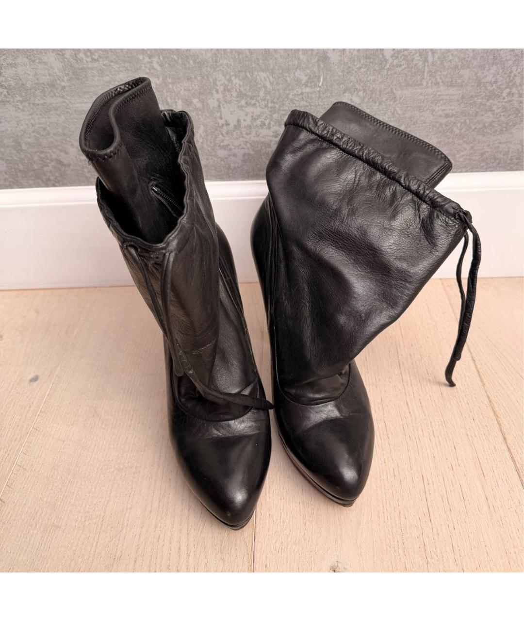 PRADA Черные кожаные ботильоны, фото 2