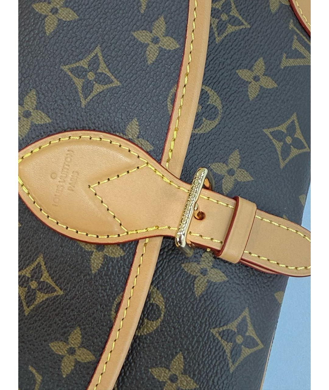 LOUIS VUITTON Коричневая кожаная сумка через плечо, фото 4