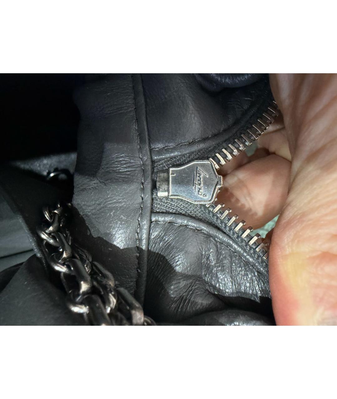 CHANEL Серая кожаная сумка через плечо, фото 8