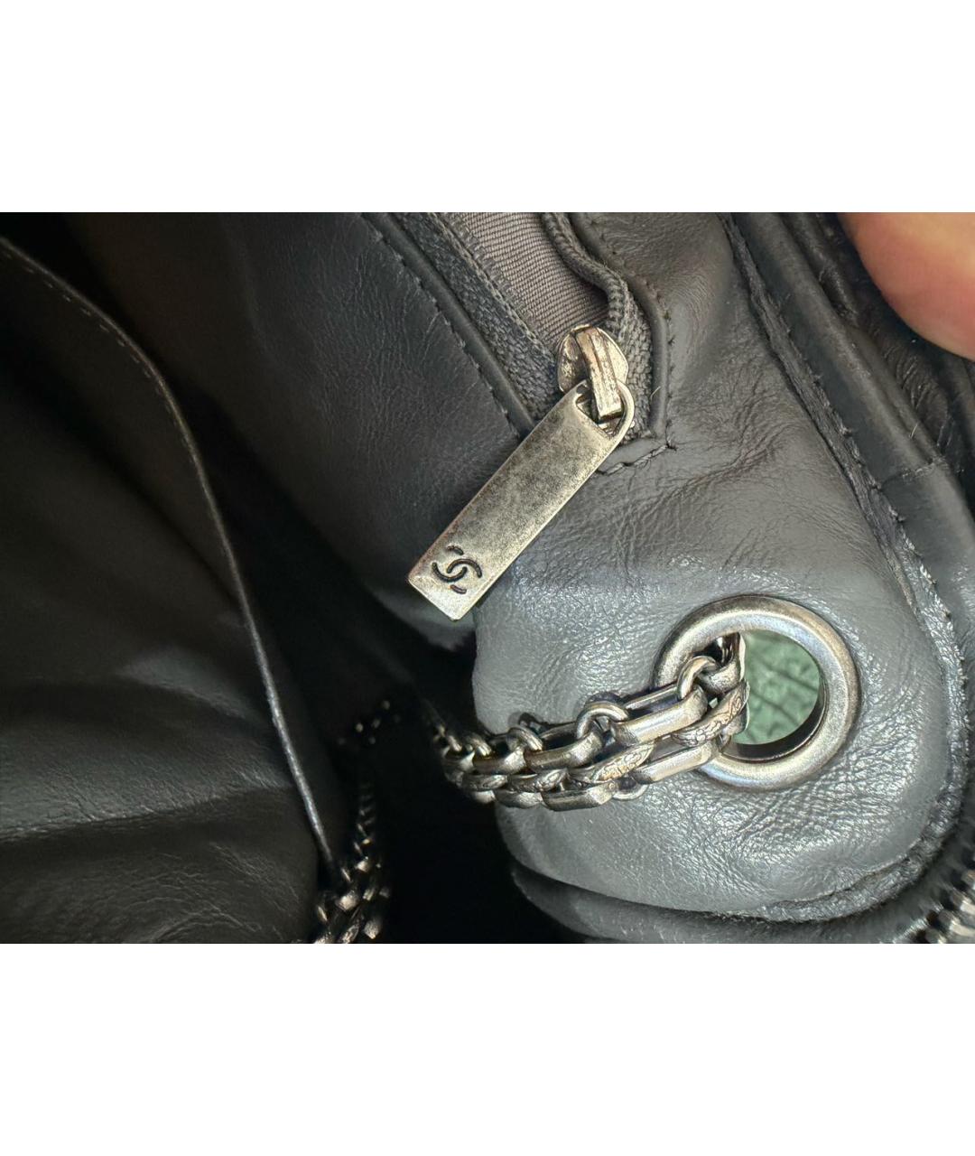 CHANEL Серая кожаная сумка через плечо, фото 6