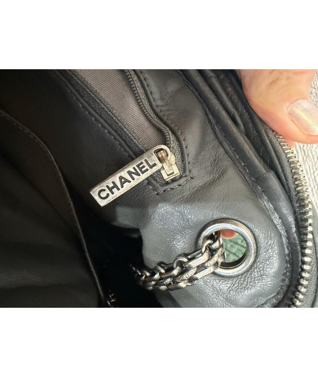 CHANEL Серая кожаная сумка через плечо, фото 5