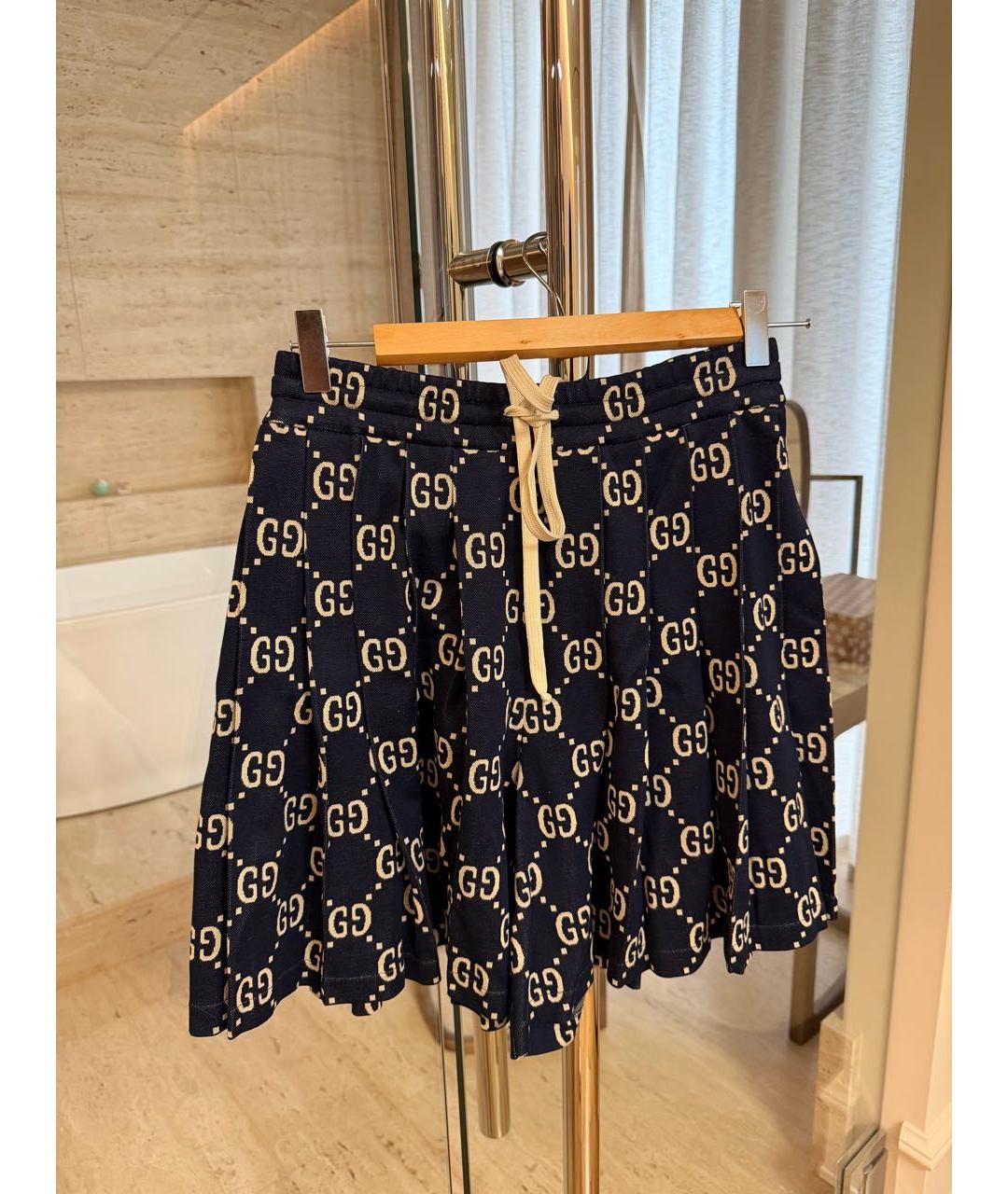 GUCCI Темно-синие хлопковые шорты, фото 5