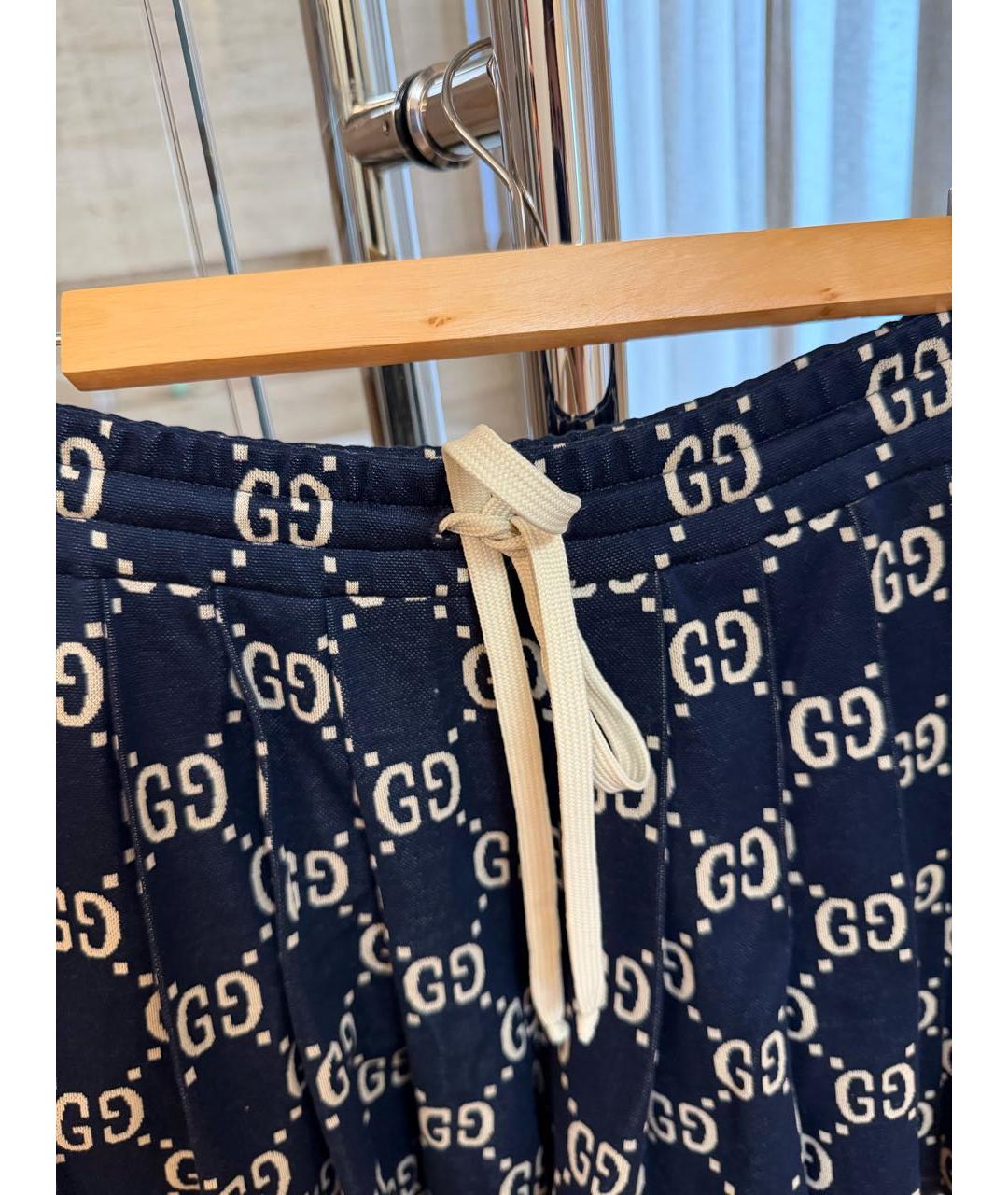 GUCCI Темно-синие хлопковые шорты, фото 3