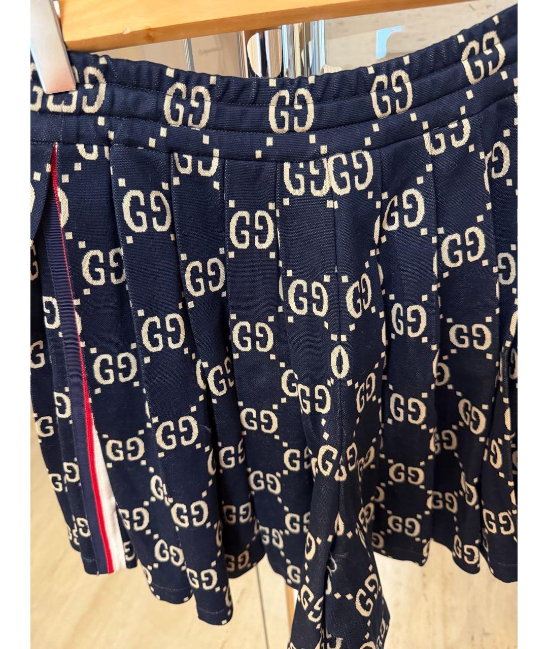 GUCCI Темно-синие хлопковые шорты, фото 4