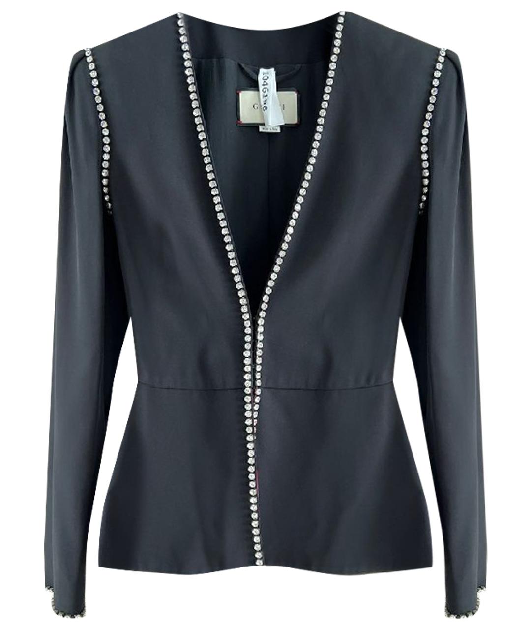 GUCCI Черный ацетатный жакет/пиджак, фото 1