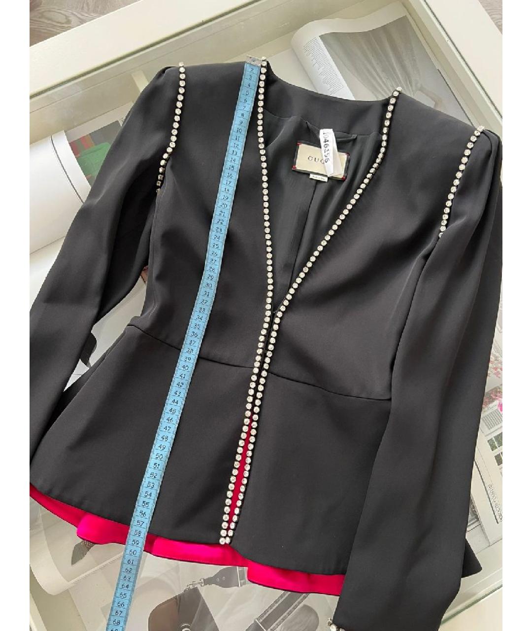 GUCCI Черный ацетатный жакет/пиджак, фото 5