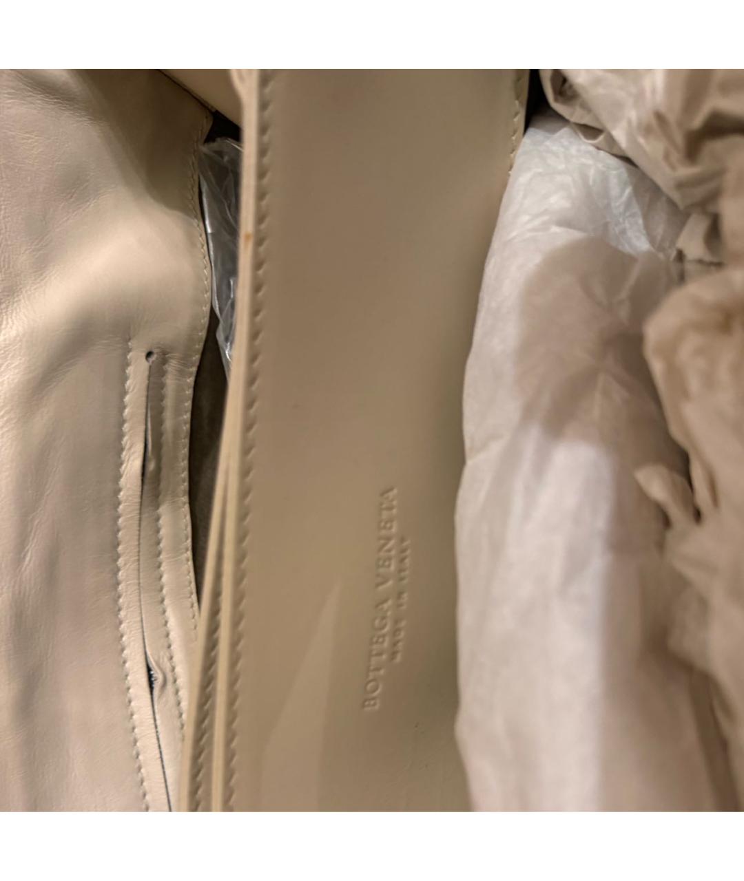 BOTTEGA VENETA Бежевая кожаная сумка с короткими ручками, фото 5