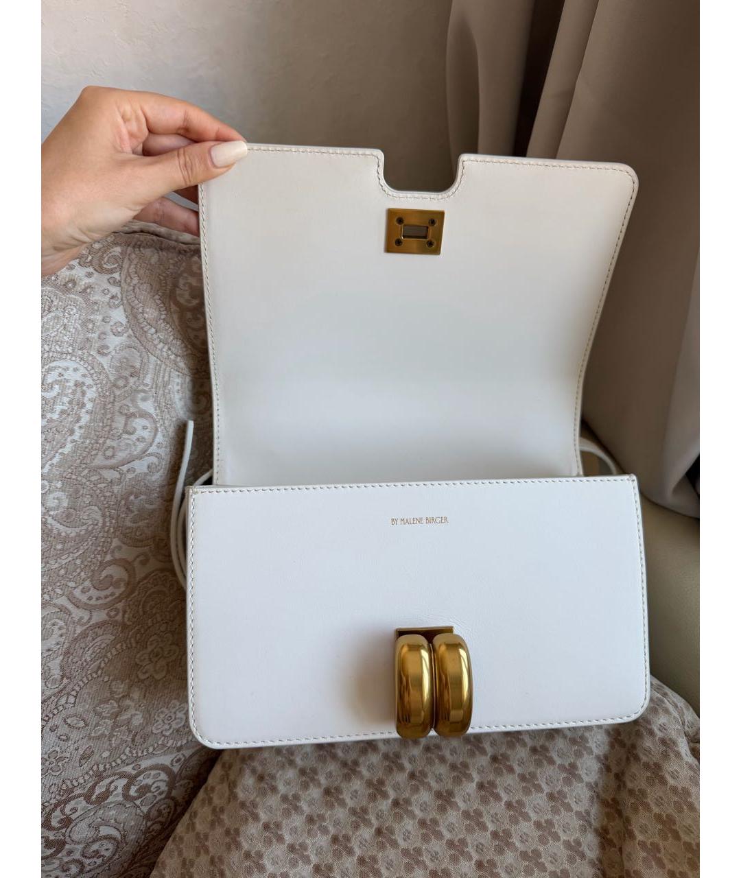 BY MALENE BIRGER Белая кожаная сумка через плечо, фото 5