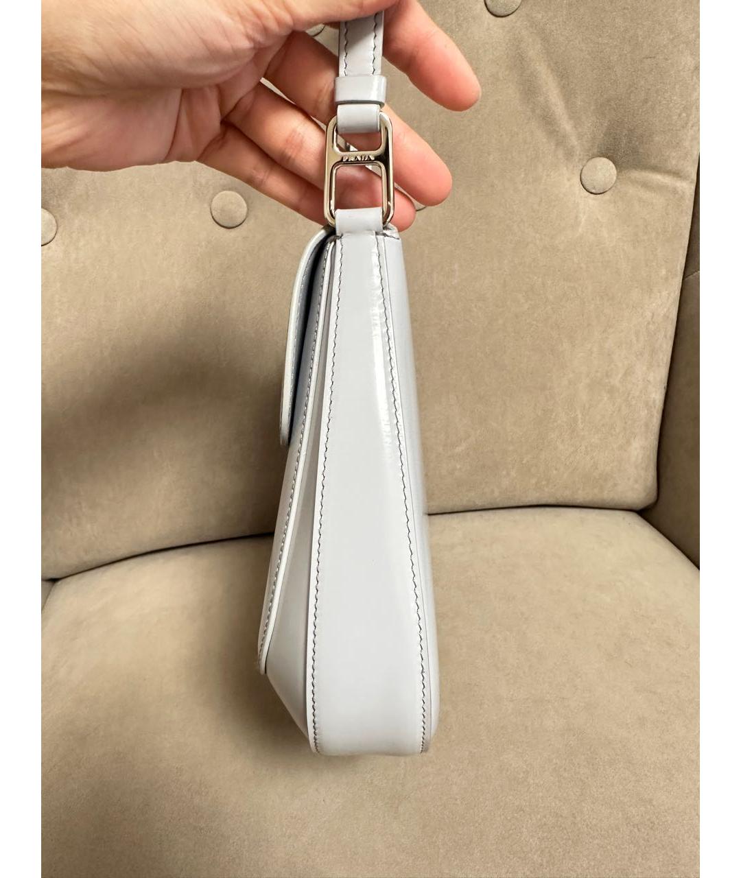 PRADA Серая кожаная сумка через плечо, фото 7