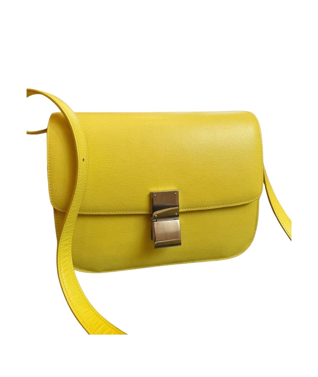 CELINE Желтая кожаная сумка через плечо, фото 1
