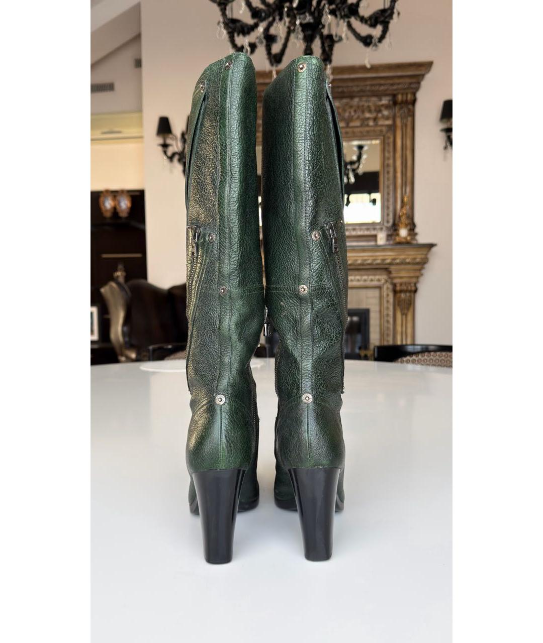 PRADA Зеленые кожаные сапоги, фото 4