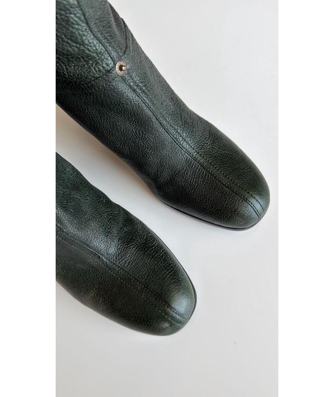 PRADA Зеленые кожаные сапоги, фото 3