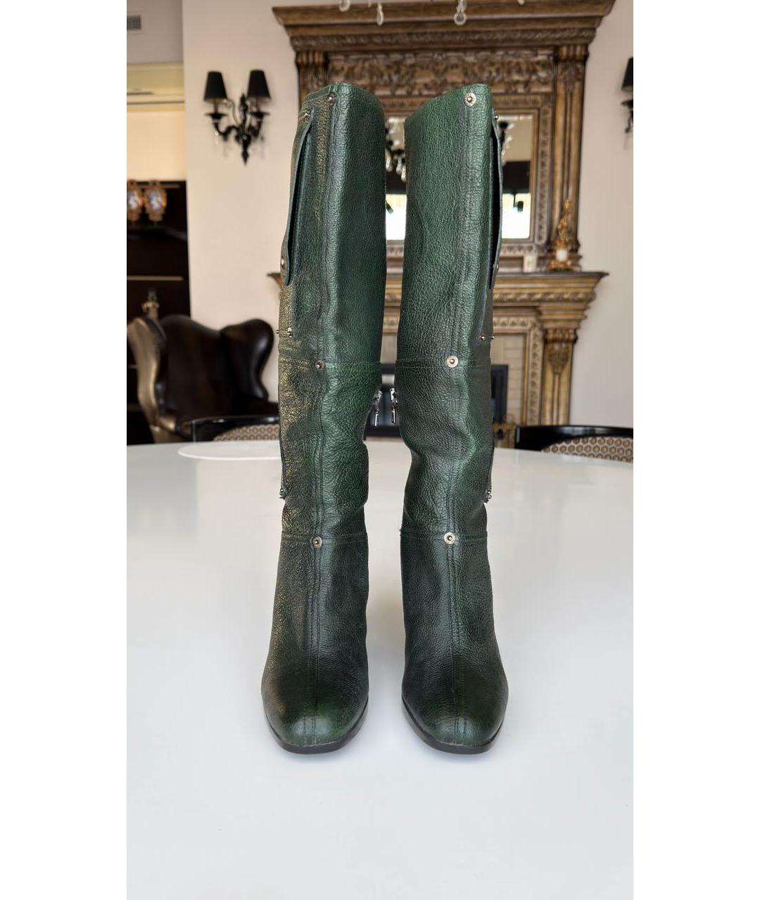 PRADA Зеленые кожаные сапоги, фото 2