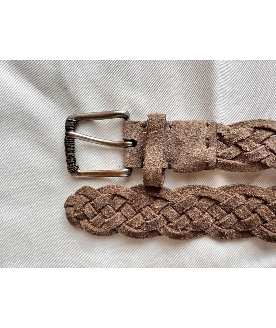 BRUNELLO CUCINELLI Бежевый кожаный ремень, фото 5