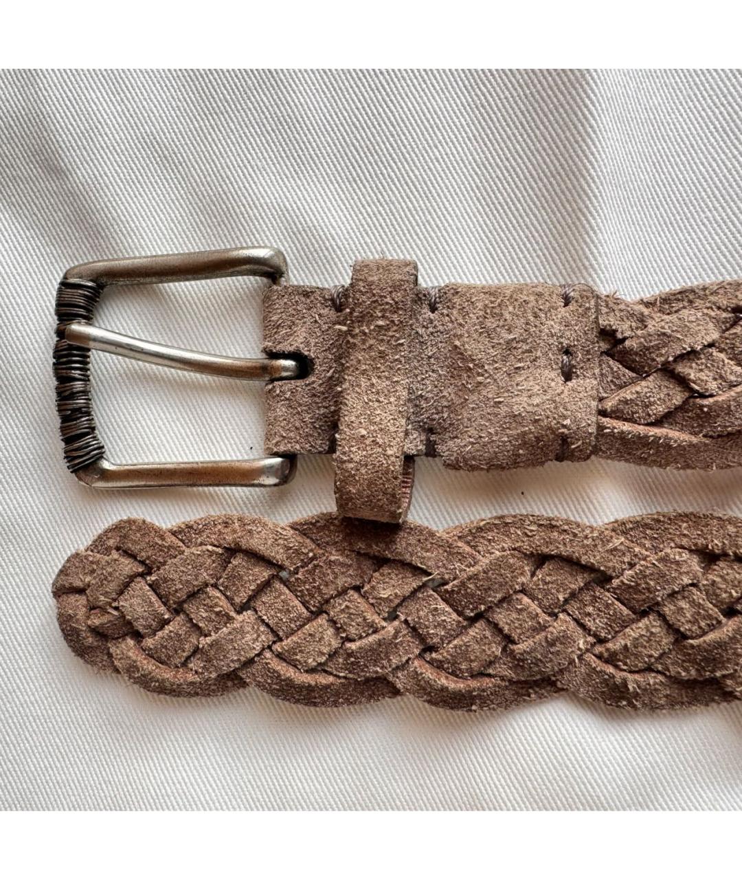 BRUNELLO CUCINELLI Бежевый кожаный ремень, фото 2