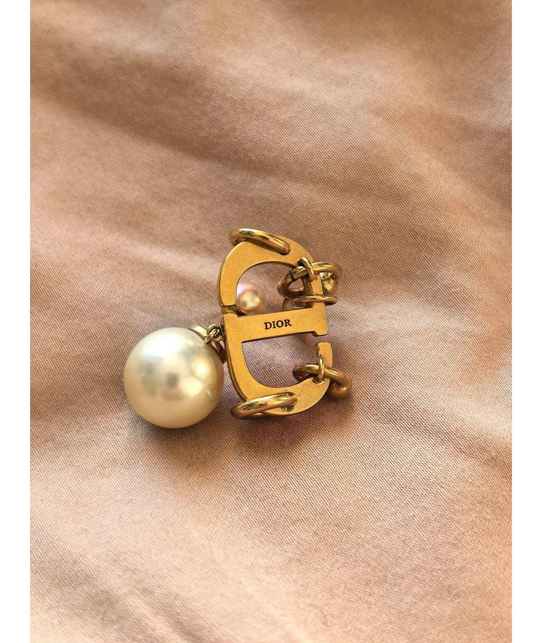 CHRISTIAN DIOR Золотые латунные серьги, фото 2