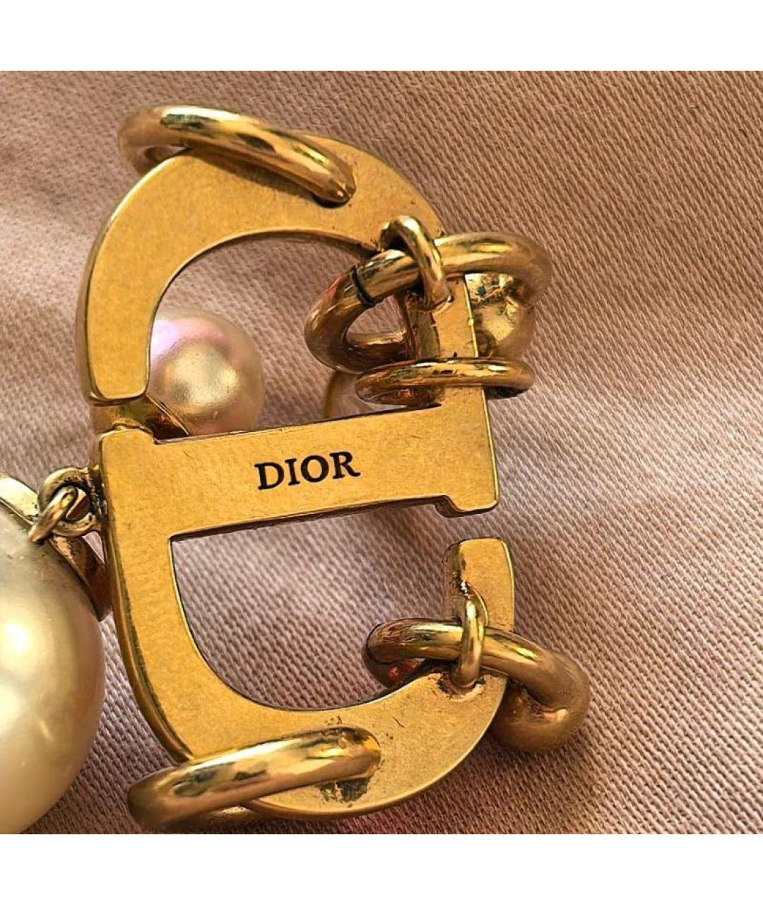 CHRISTIAN DIOR Золотые латунные серьги, фото 3