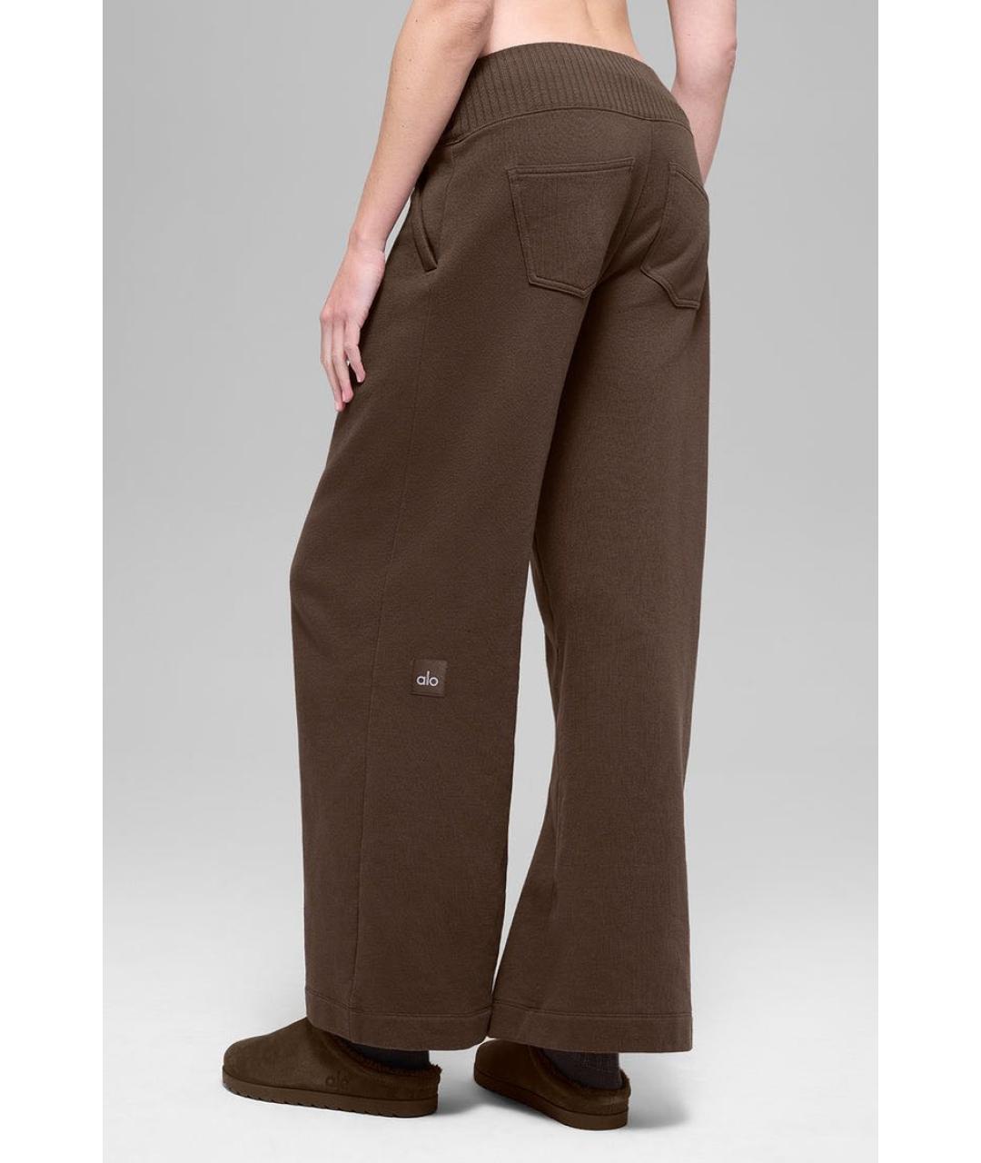 ALO YOGA Коричневые прямые брюки, фото 5