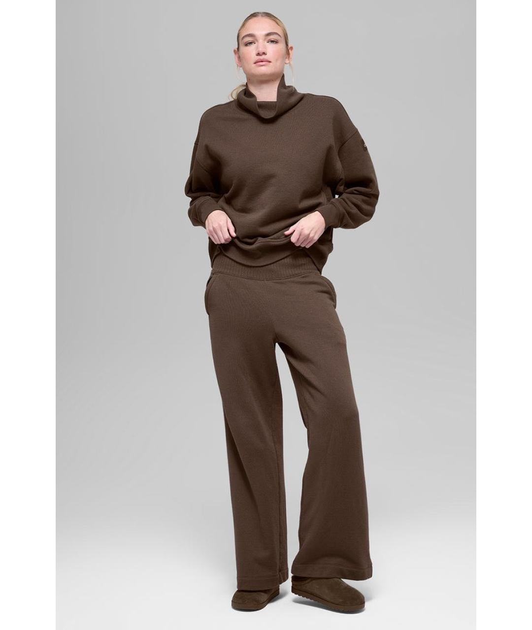ALO YOGA Коричневые прямые брюки, фото 6