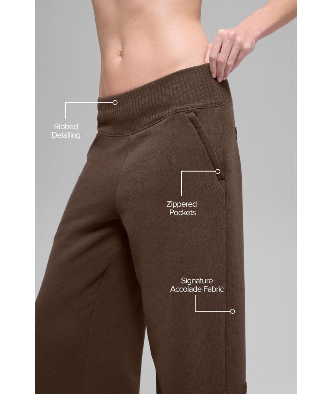 ALO YOGA Коричневые прямые брюки, фото 3