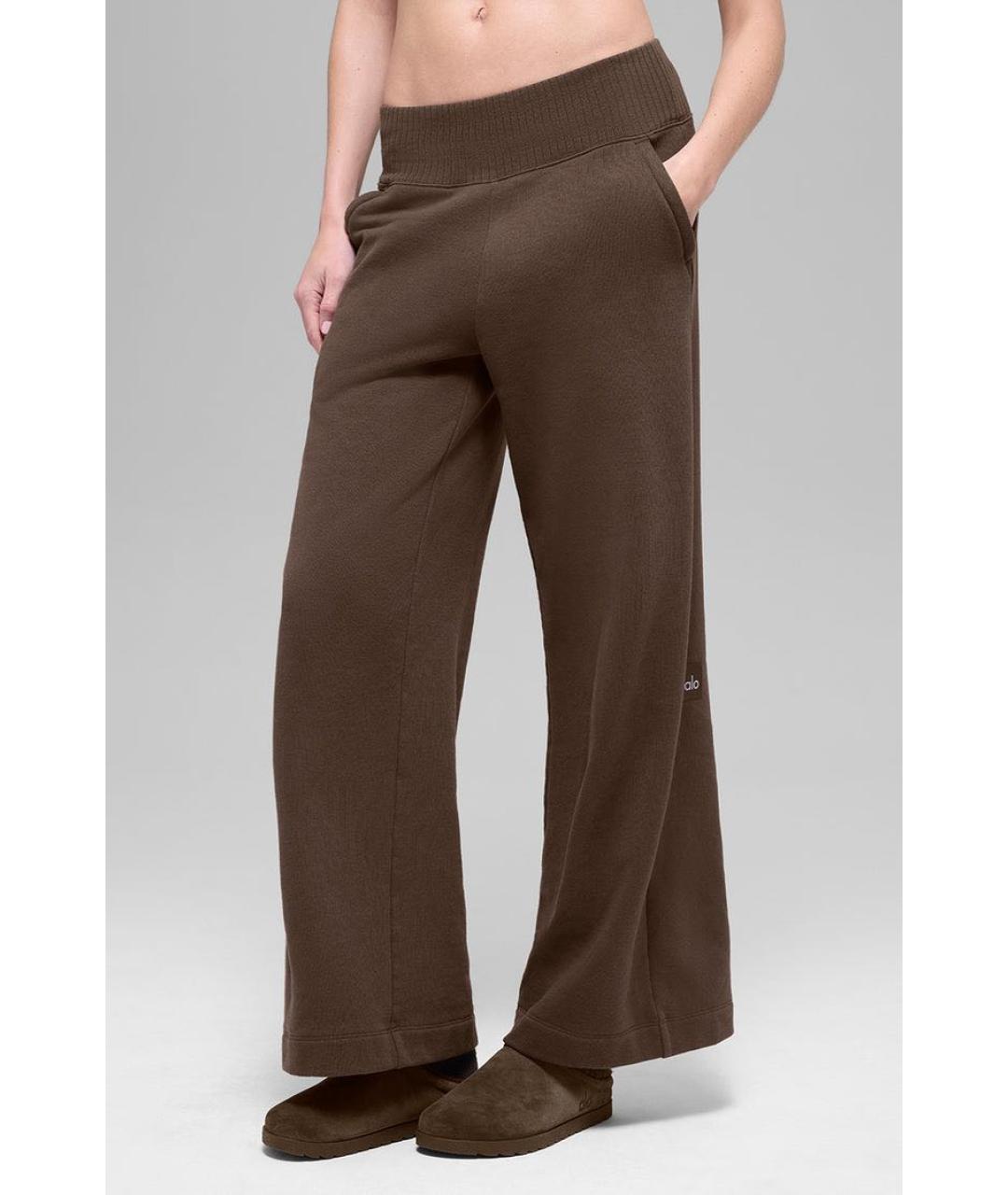 ALO YOGA Коричневые прямые брюки, фото 4