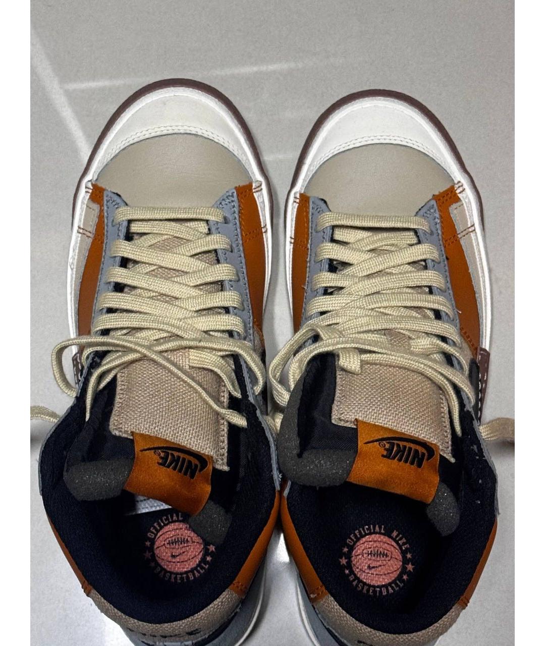 NIKE Бежевые высокие кроссовки / кеды, фото 4