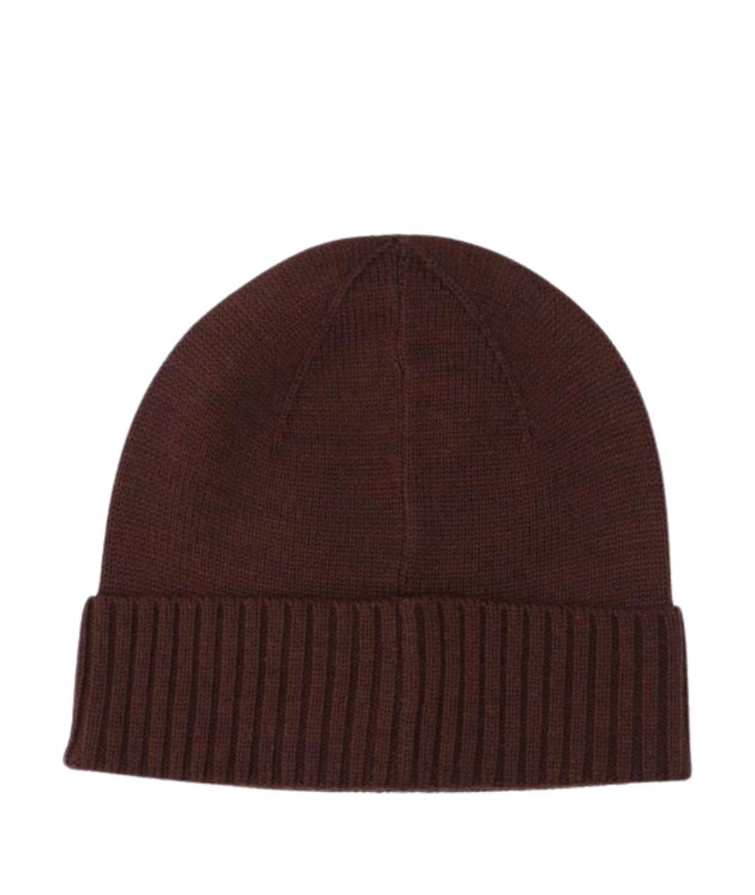 POLO RALPH LAUREN Коричневая шерстяная шапка, фото 2