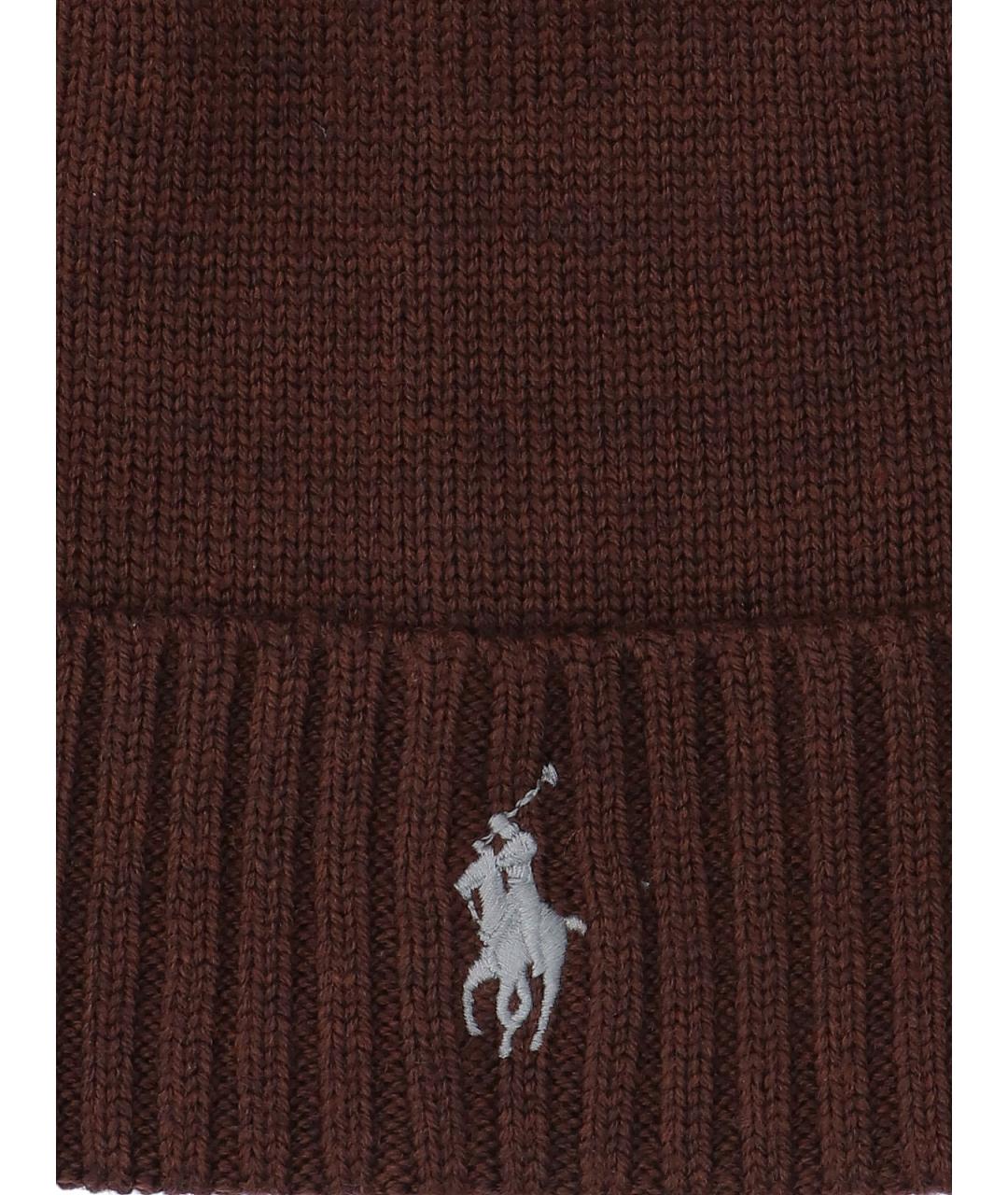 POLO RALPH LAUREN Коричневая шерстяная шапка, фото 3