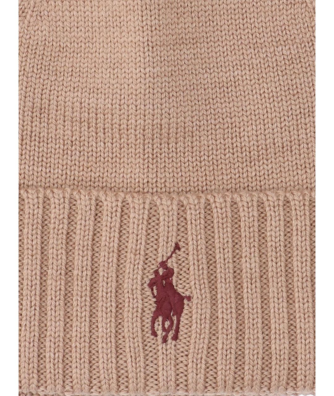 POLO RALPH LAUREN Бежевая шерстяная шапка, фото 3