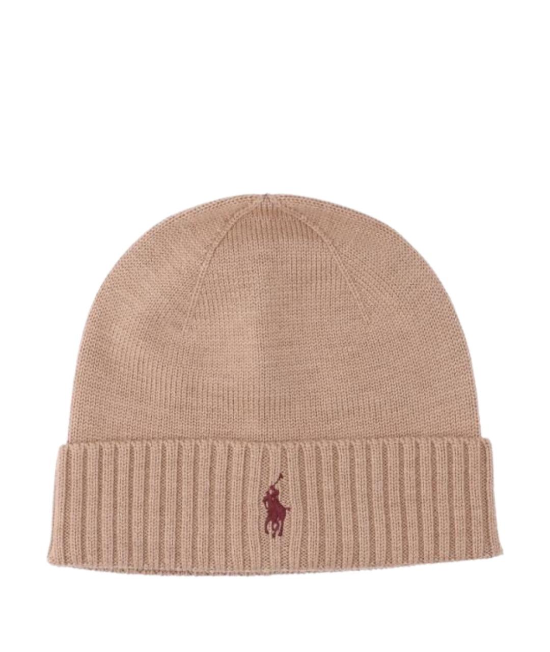 POLO RALPH LAUREN Бежевая шерстяная шапка, фото 1
