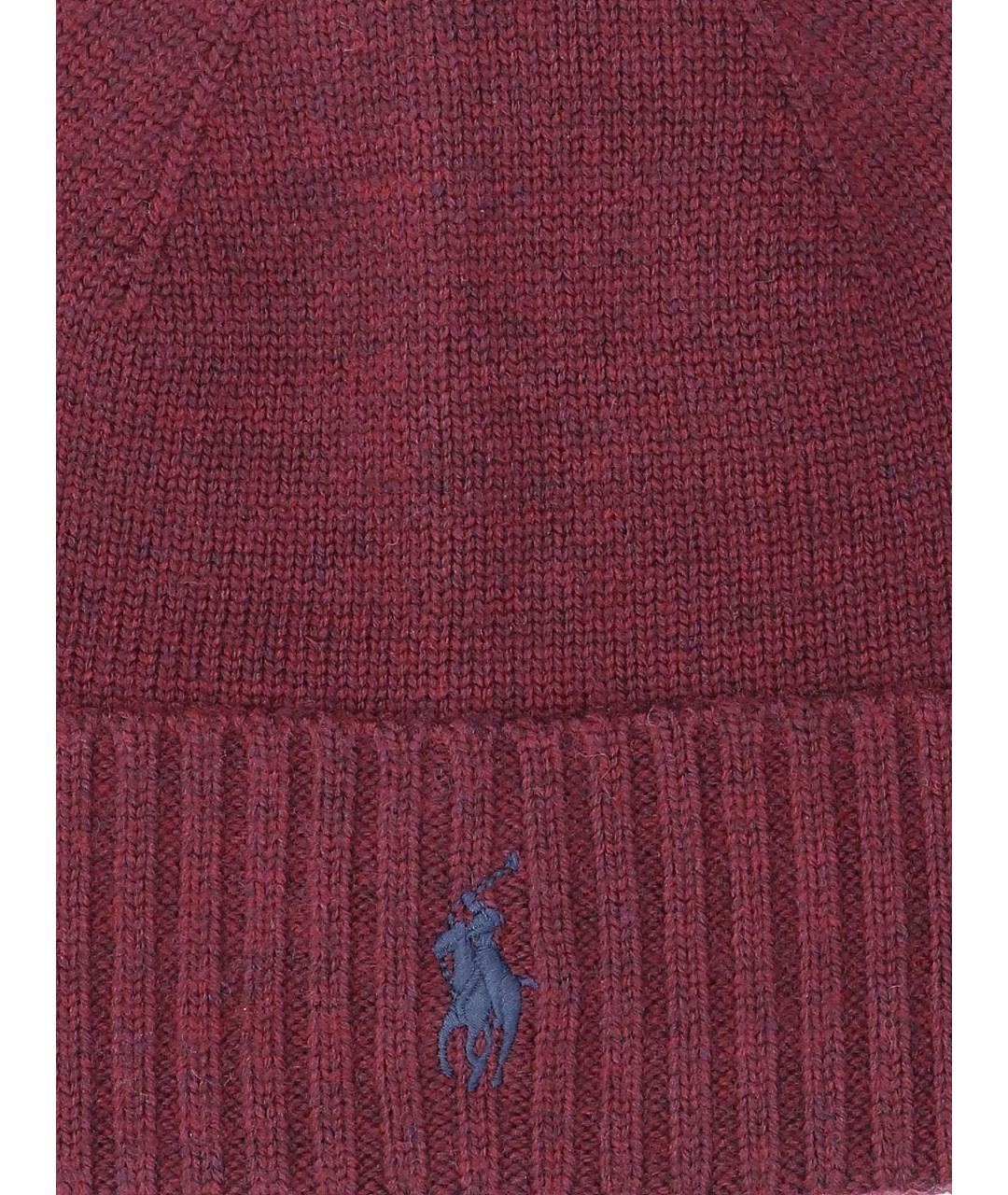 POLO RALPH LAUREN Красная шерстяная шапка, фото 3