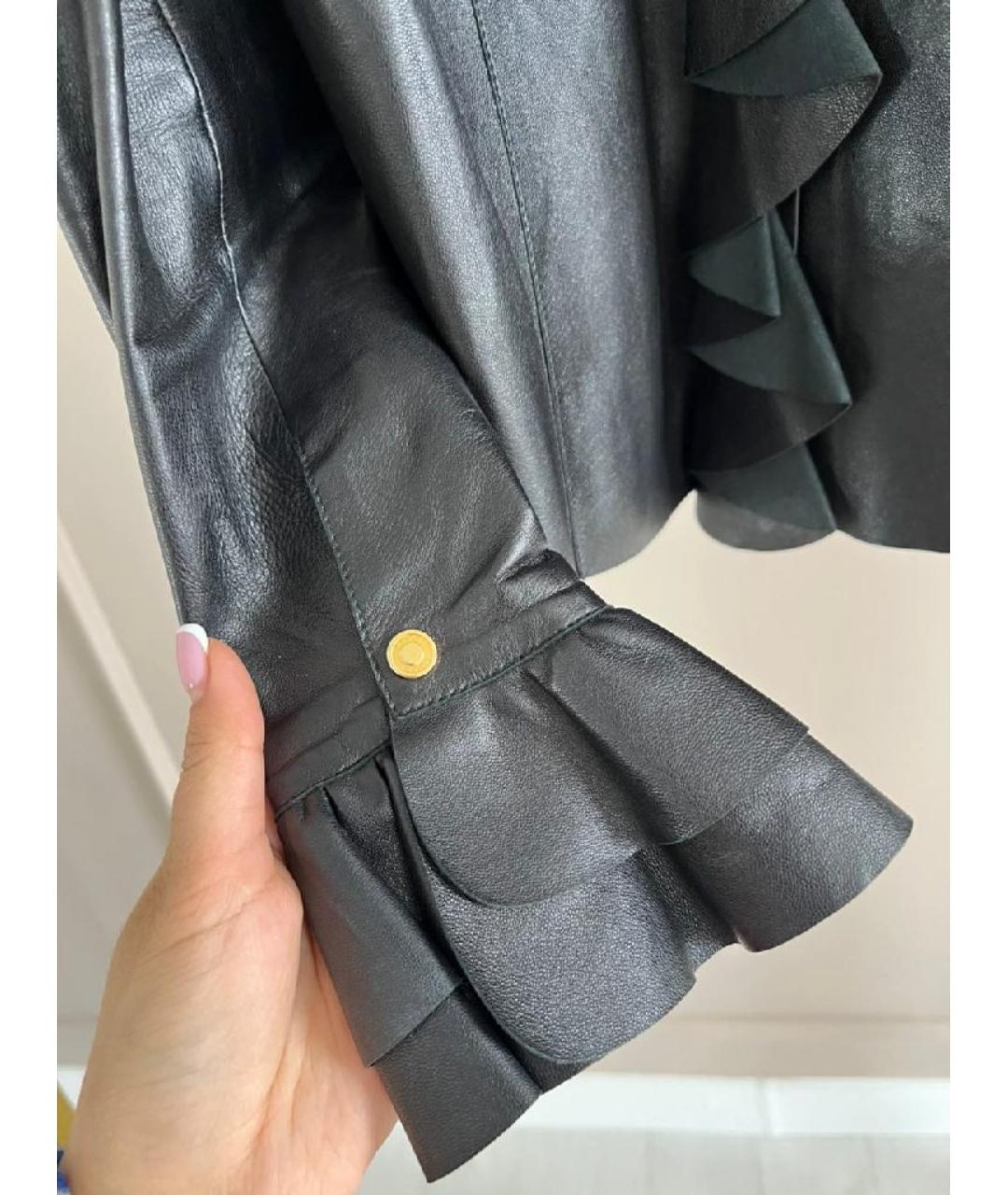 GUCCI Черная кожаная блузы, фото 4