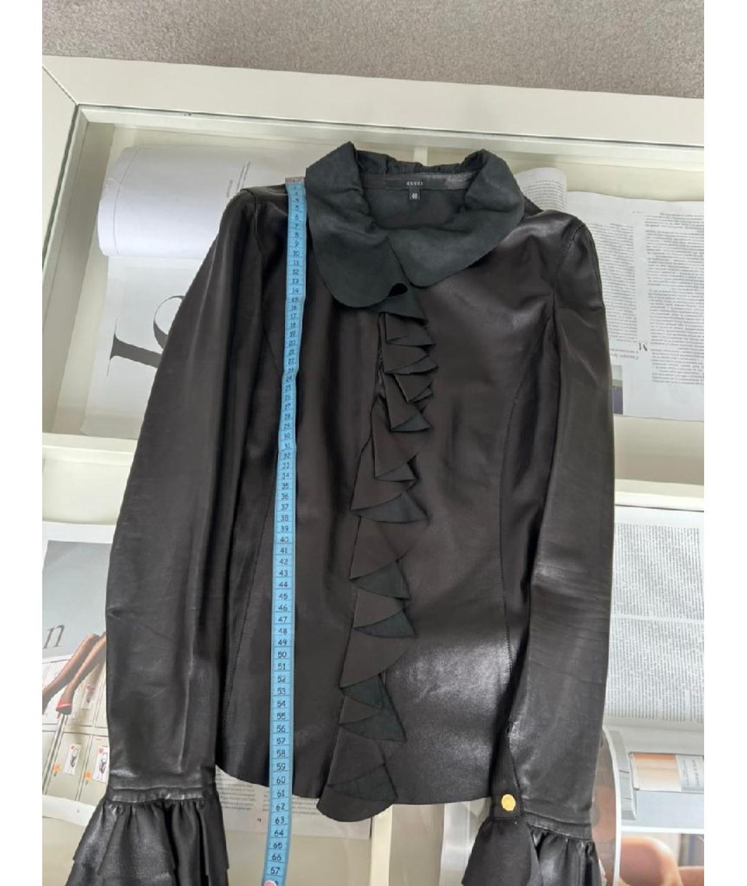 GUCCI Черная кожаная блузы, фото 8