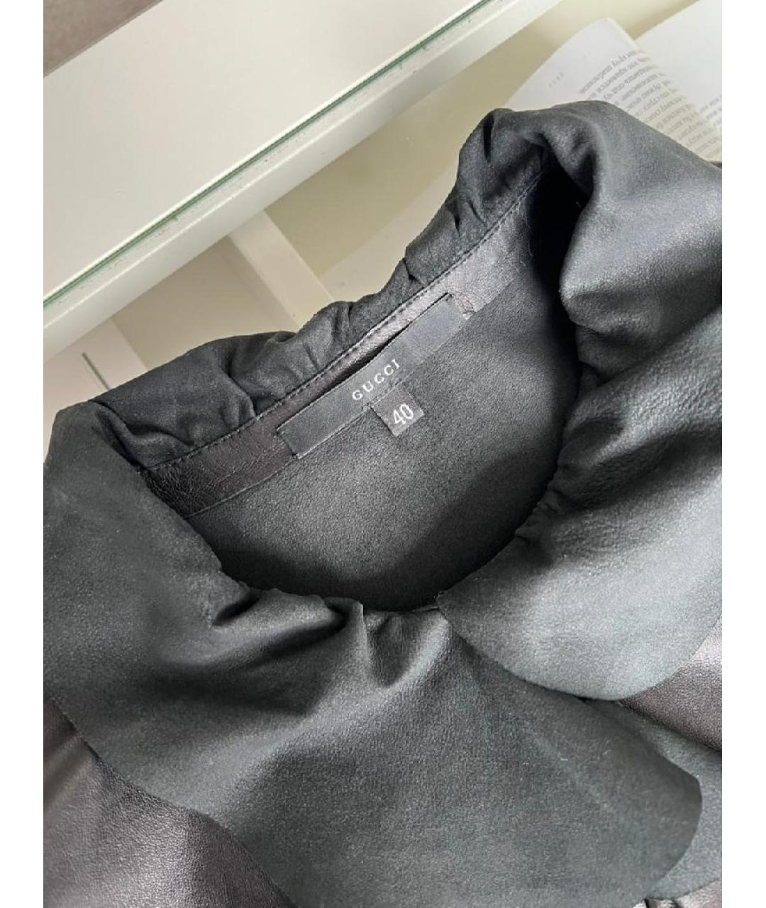 GUCCI Черная кожаная блузы, фото 3