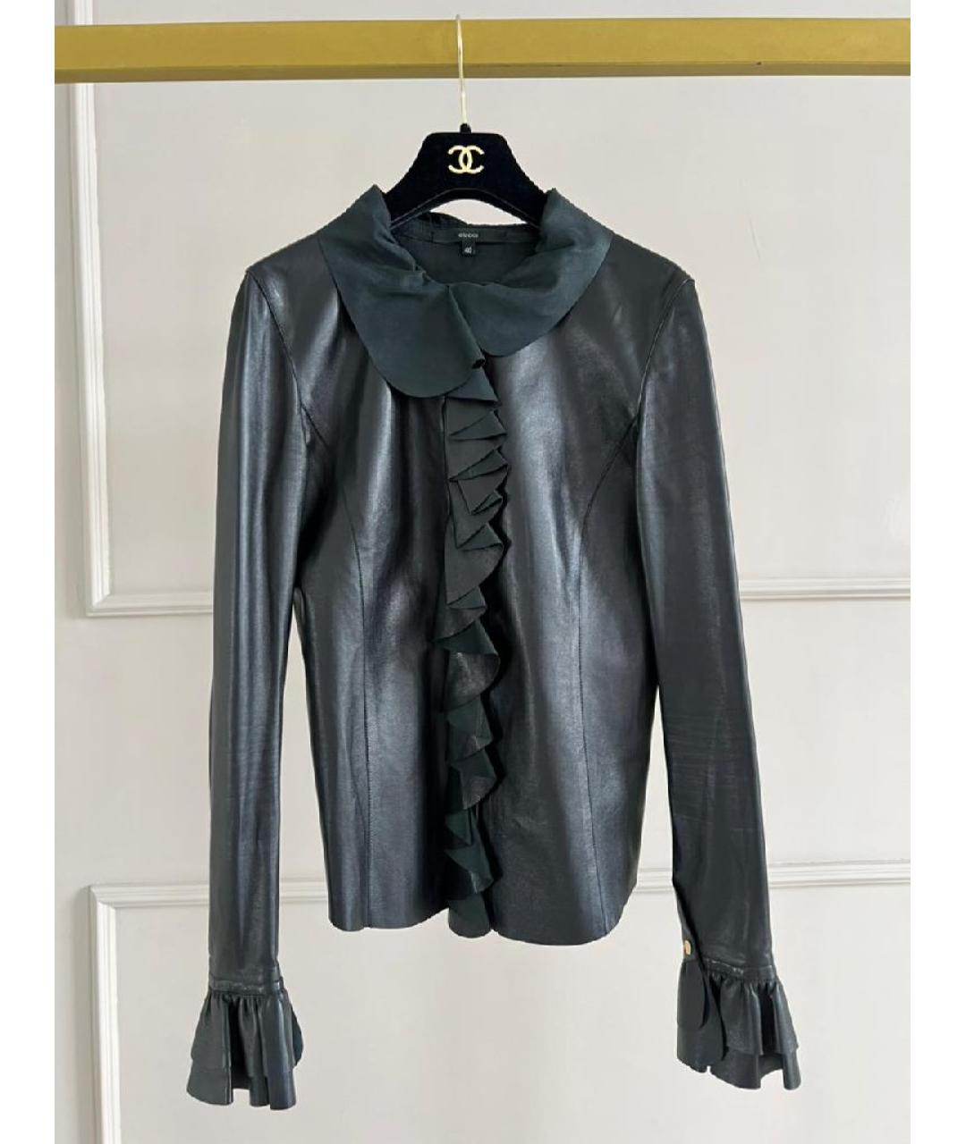 GUCCI Черная кожаная блузы, фото 9