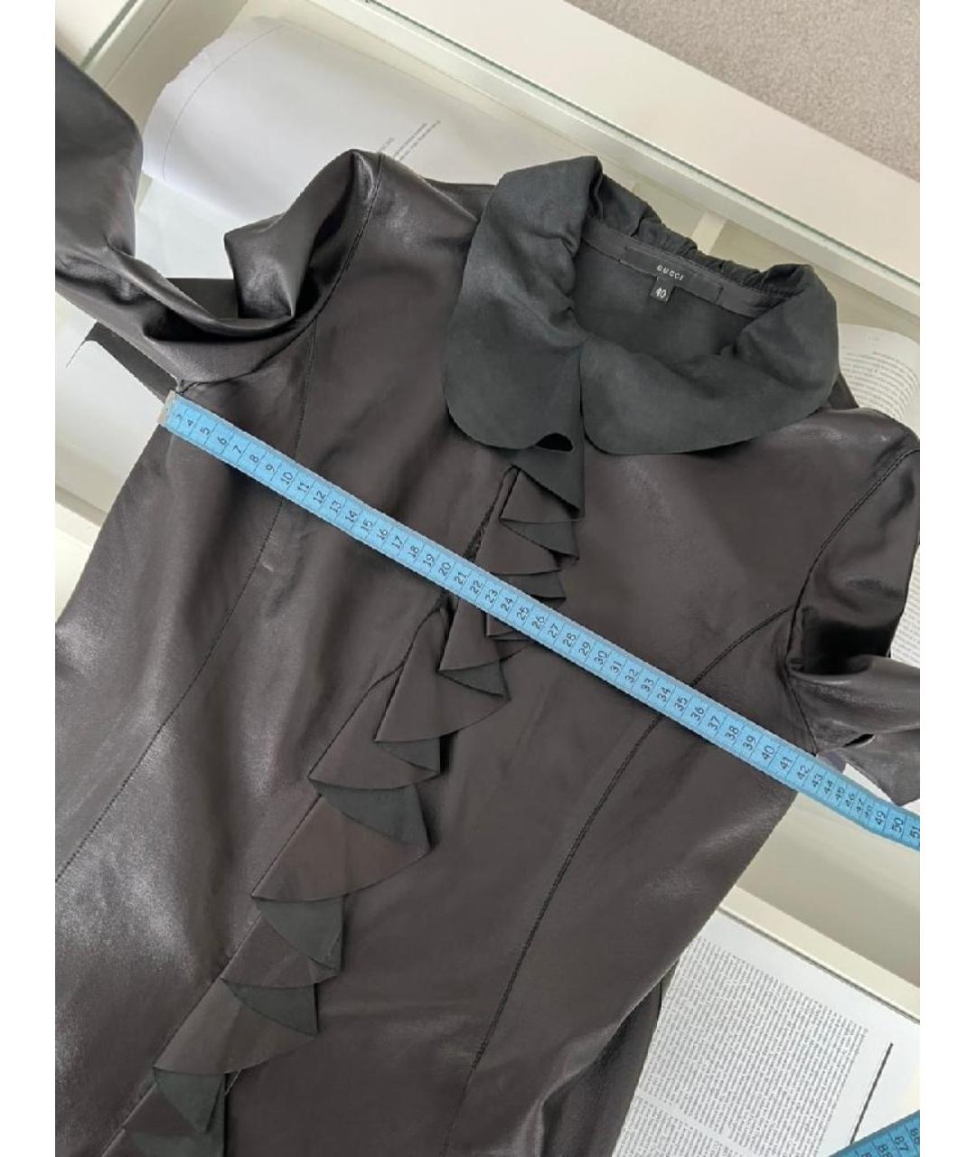 GUCCI Черная кожаная блузы, фото 5