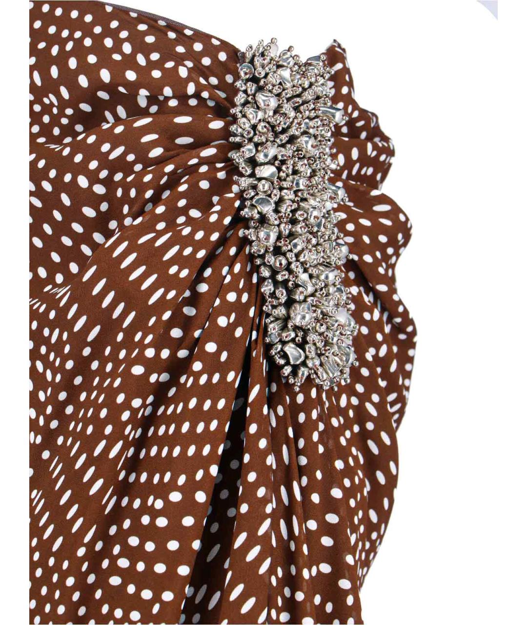 DRIES VAN NOTEN Коричневая вискозная юбка миди, фото 4