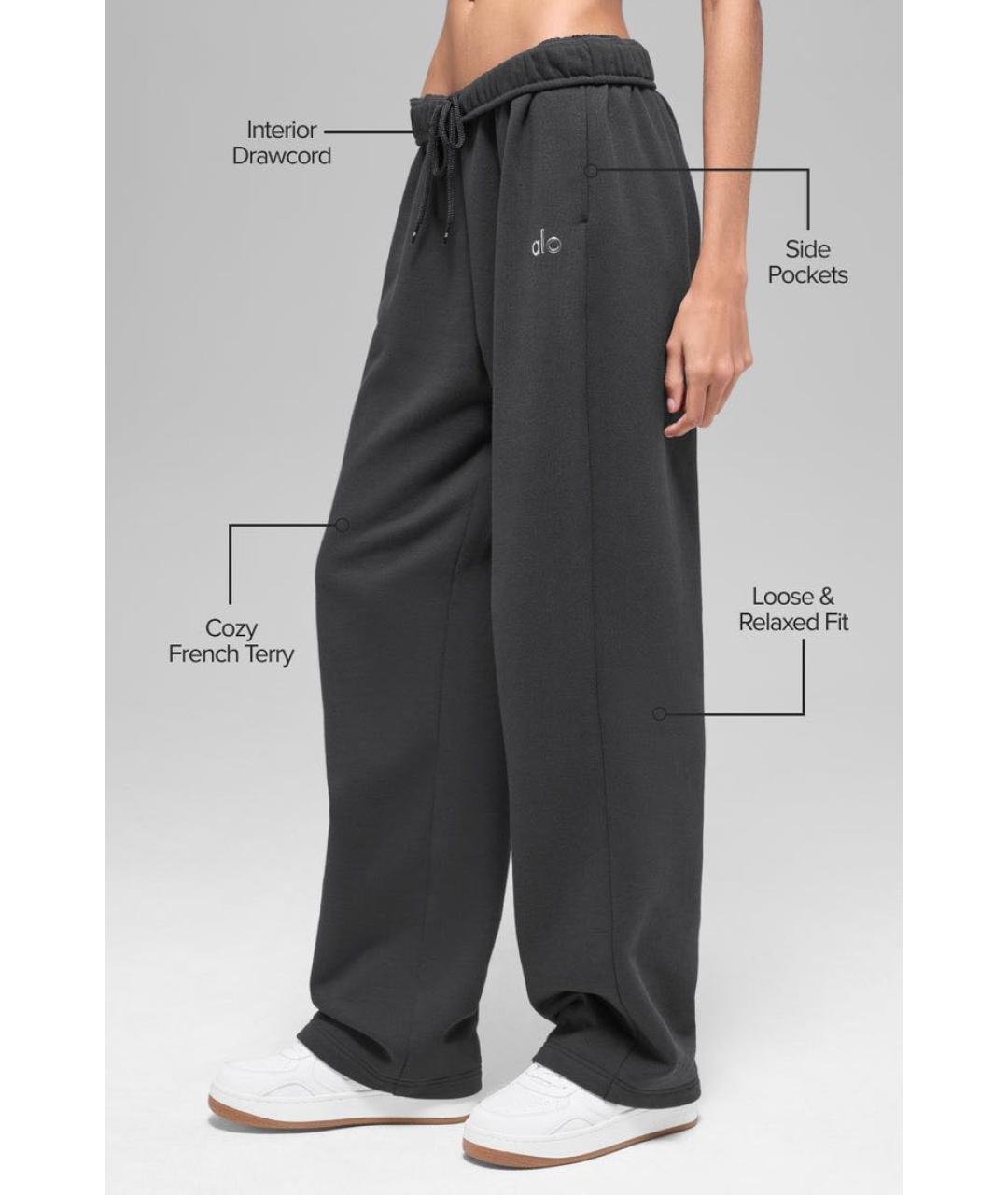 ALO YOGA Антрацитовые прямые брюки, фото 3