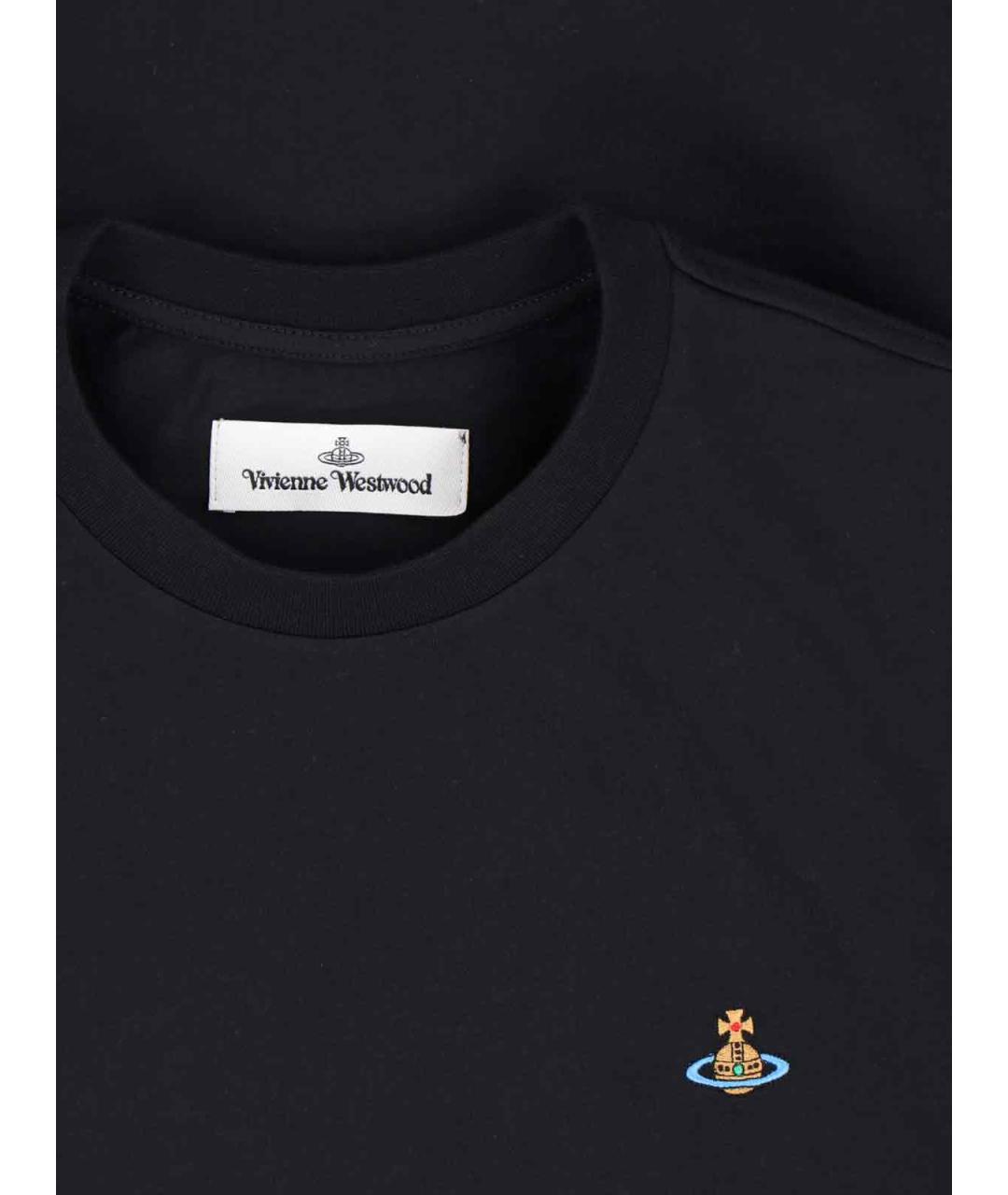 VIVIENNE WESTWOOD Черная хлопковая футболка, фото 3