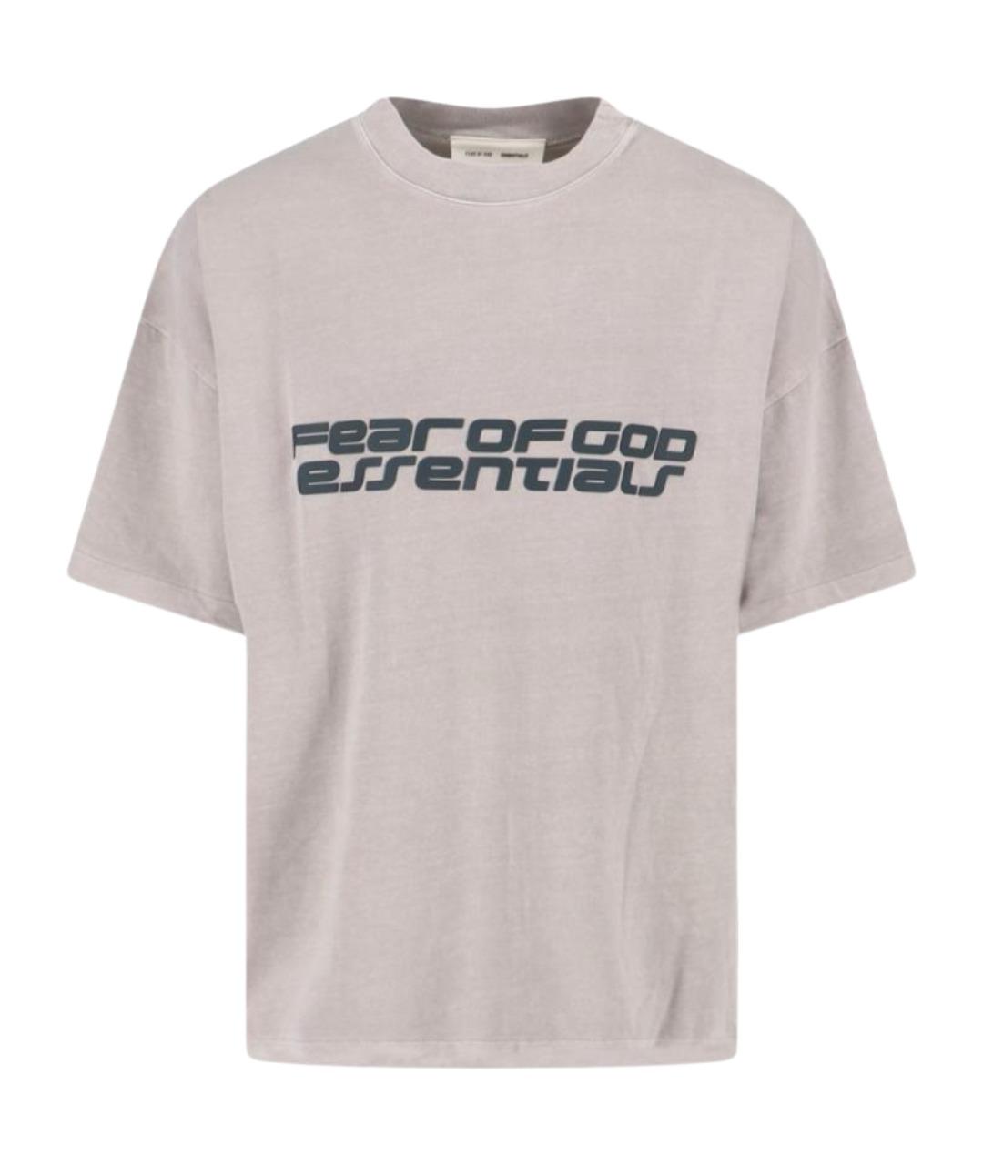 FEAR OF GOD ESSENTIALS Серая хлопковая футболка, фото 1