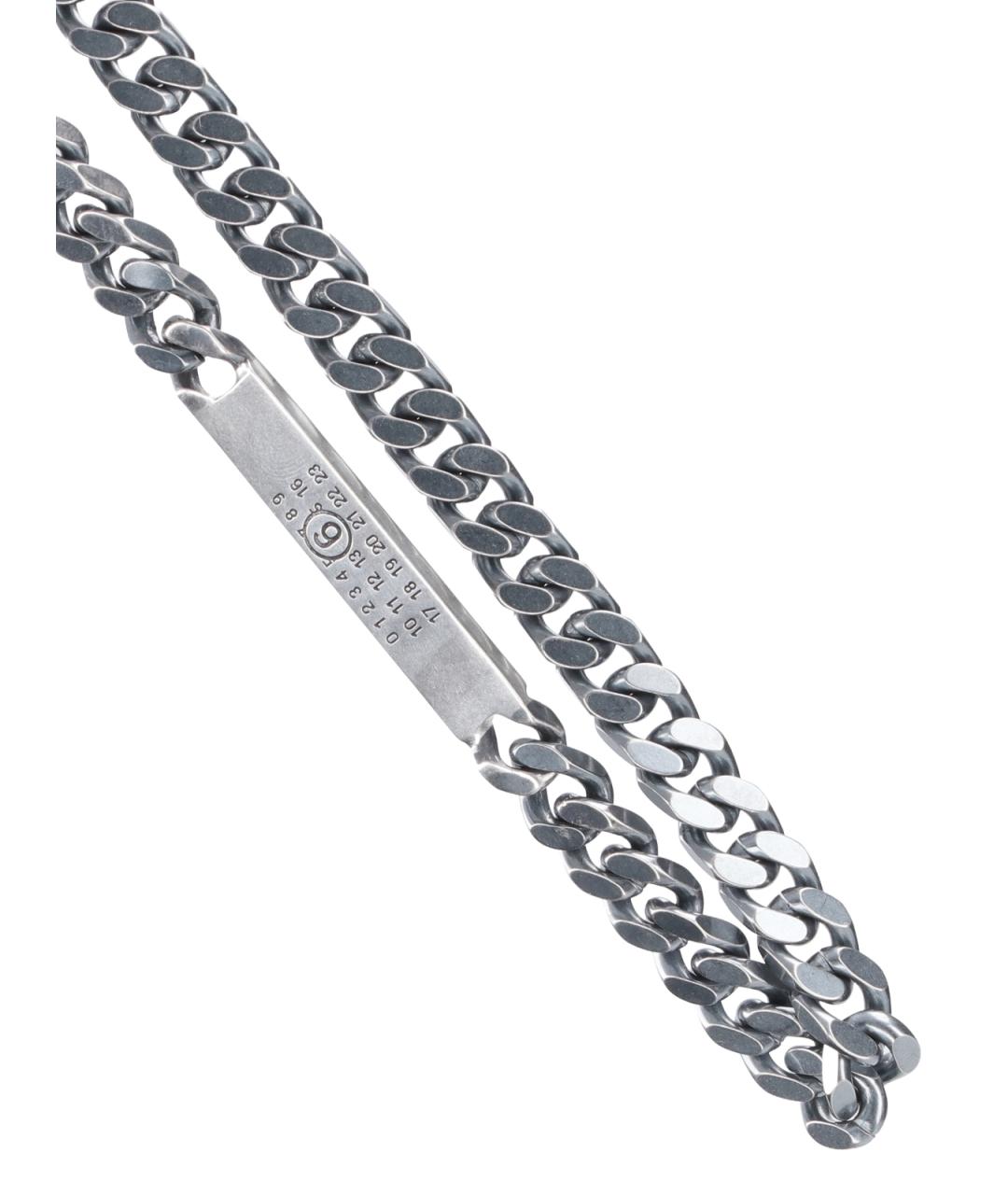 MM6 MAISON MARGIELA Серебряная металлическая цепочка, фото 3