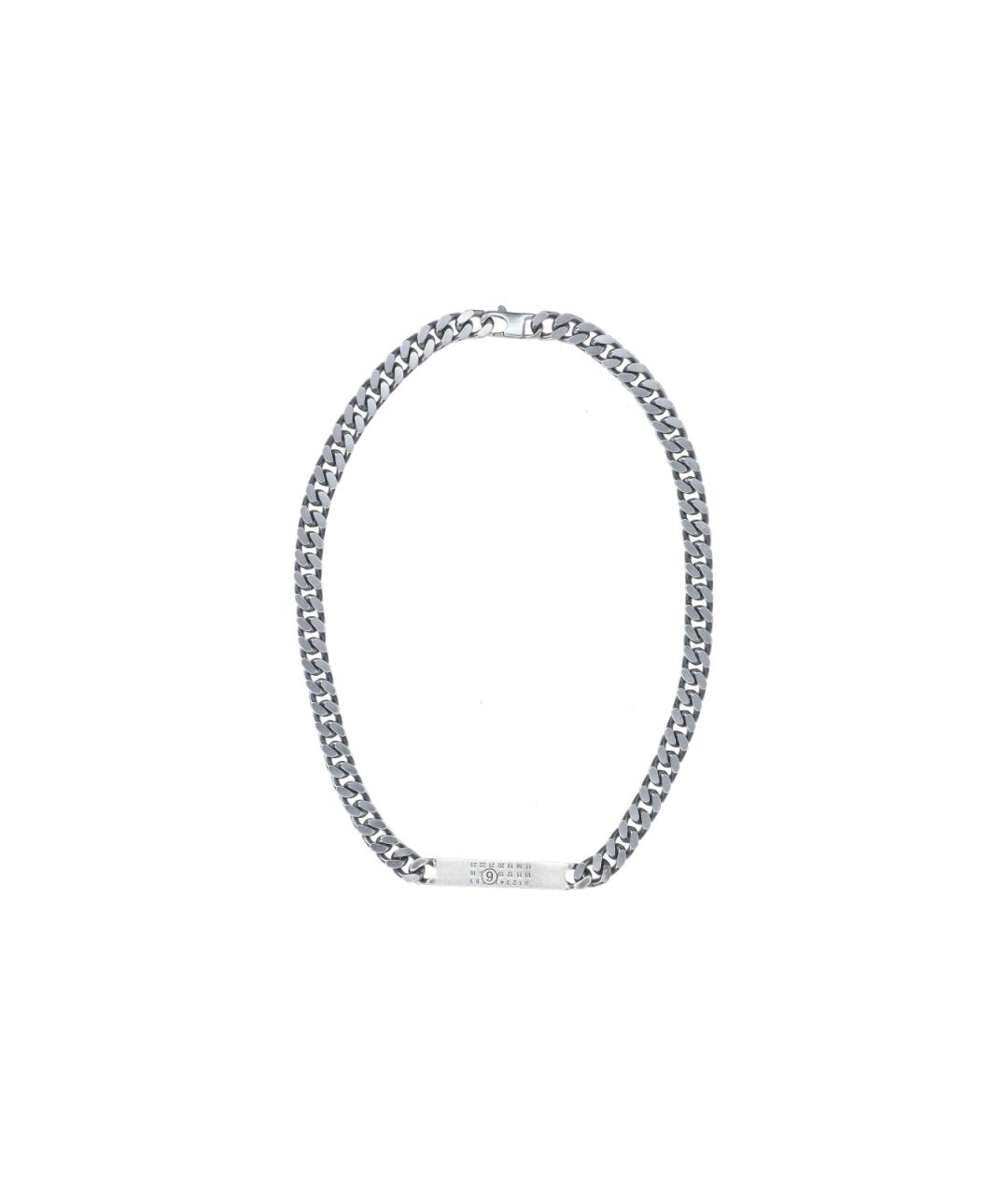 MM6 MAISON MARGIELA Серебряная металлическая цепочка, фото 4
