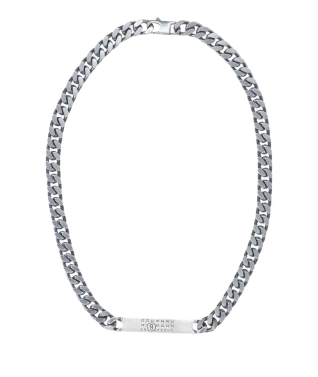 MM6 MAISON MARGIELA Серебряная металлическая цепочка, фото 1