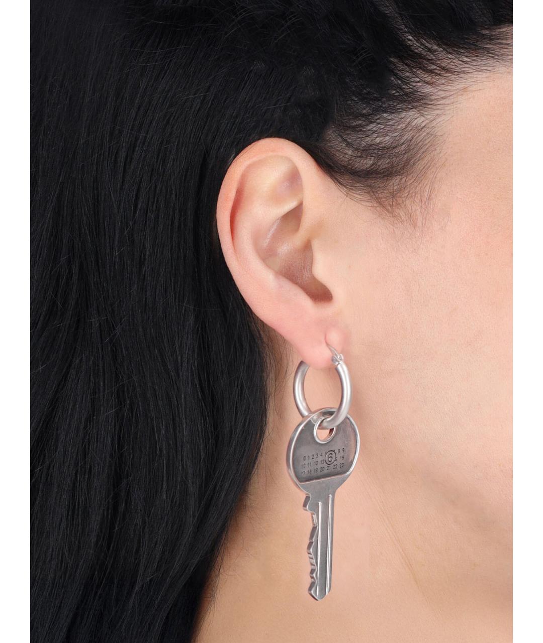 MM6 MAISON MARGIELA Серебряные металлические серьги, фото 2