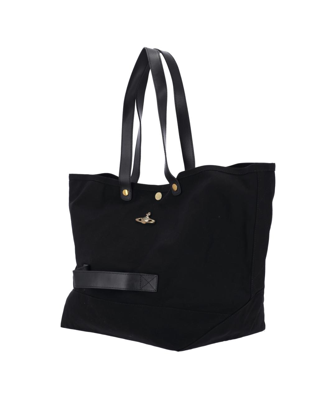 VIVIENNE WESTWOOD Черная хлопковая сумка тоут, фото 2