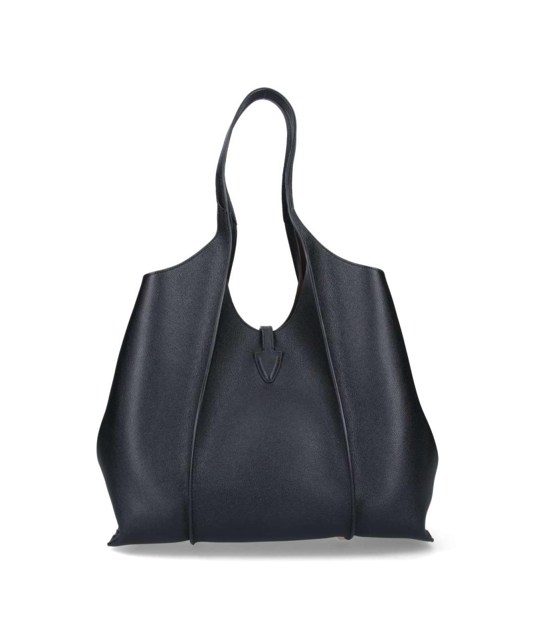 TOD'S Черная кожаная сумка тоут, фото 3