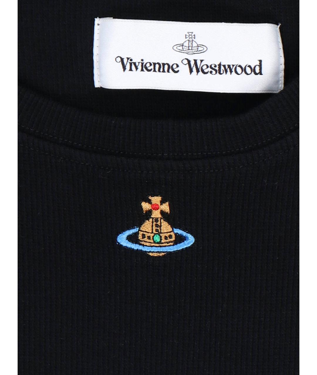 VIVIENNE WESTWOOD Черная хлопковая футболка, фото 3