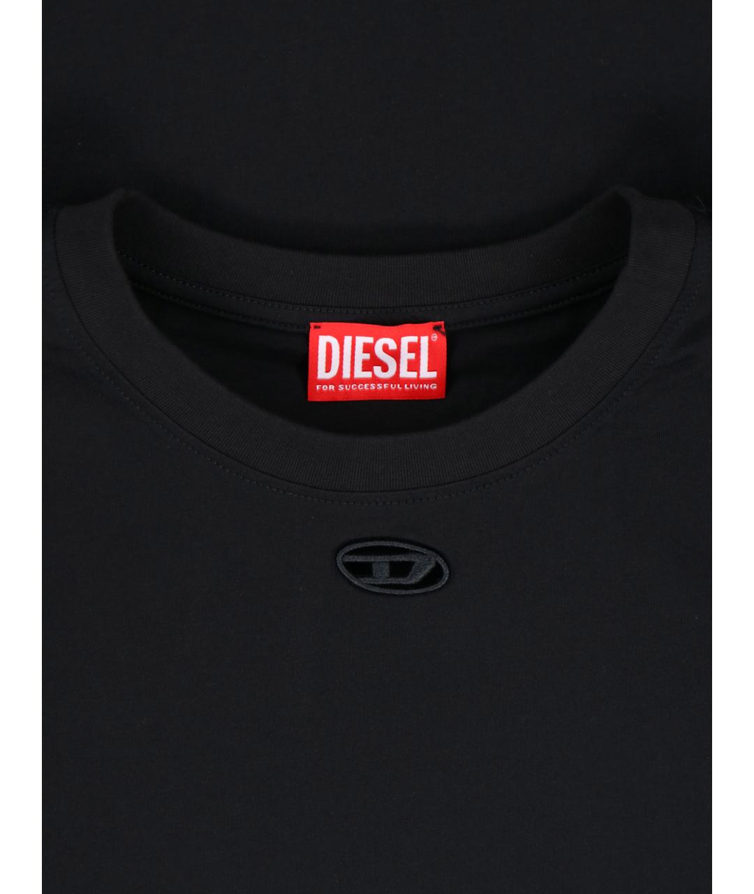 DIESEL Черная хлопковая футболка, фото 3