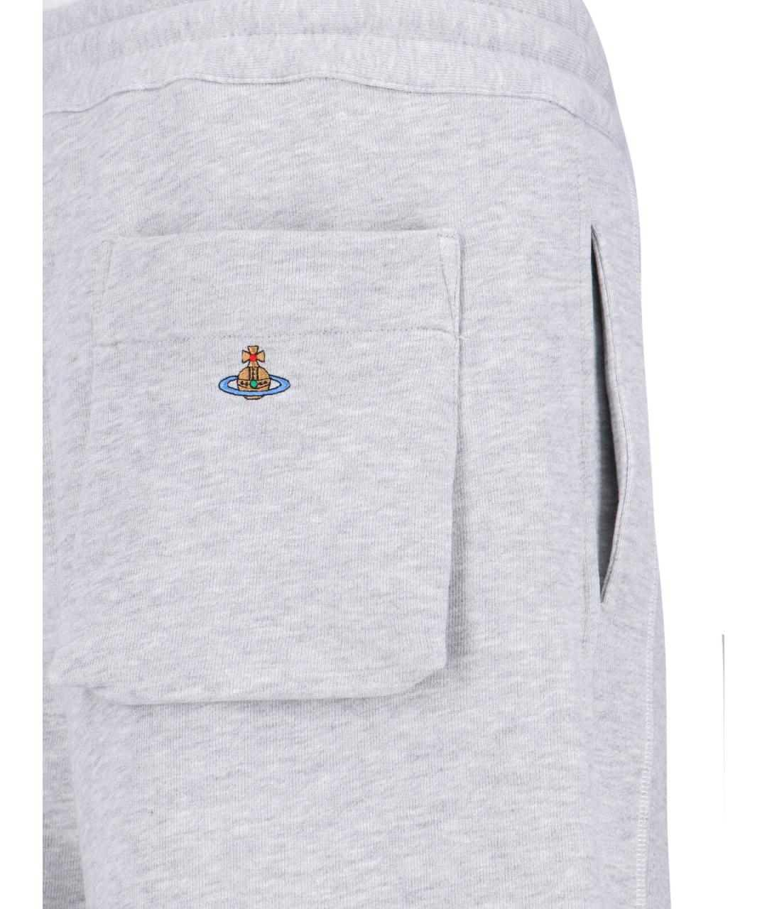 VIVIENNE WESTWOOD Серые хлопковые повседневные брюки, фото 4